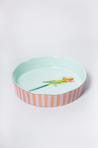 Yvonne Ellen Parakeet Large Round Dish/Roaster