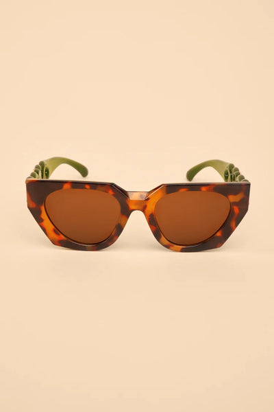 Powder Luxe Zelia Sunglasses - Tortoiseshell & Olive