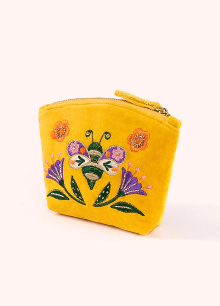 Powder Embroidered Mini Pouch - Brilliant Bumblebee
