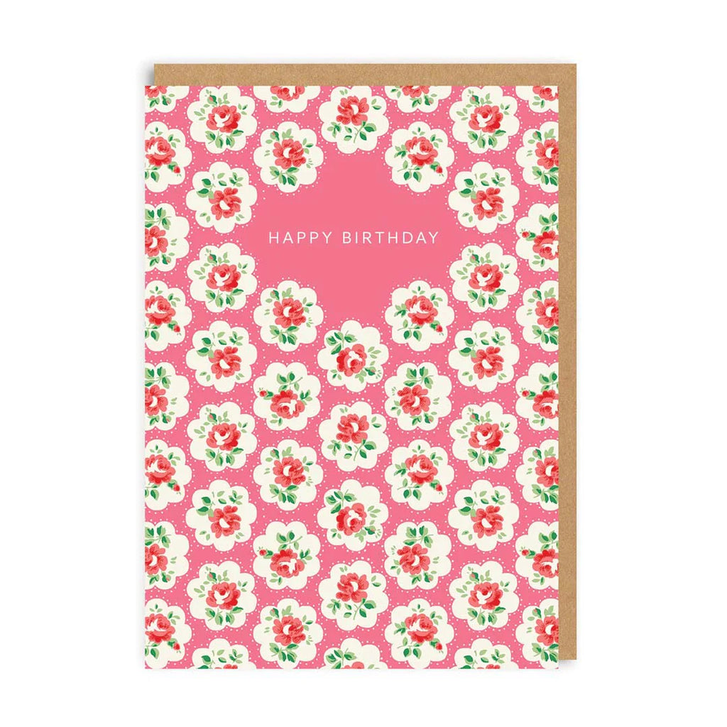 Cath Kidston Happy Birthday Kitsch Floral Greeting Card