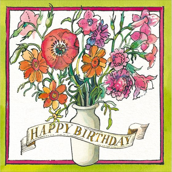 Matthew Rice Flowers In A Vase Happy Birthday Card