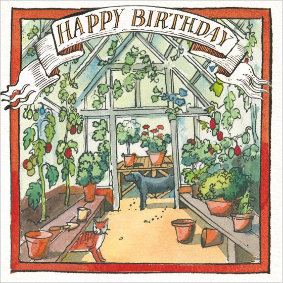 Matthew Rice In The Greenhouse Happy Birthday Card