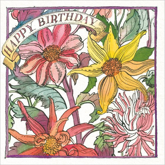 Matthew Rice Bright Florals Happy Birthday Card