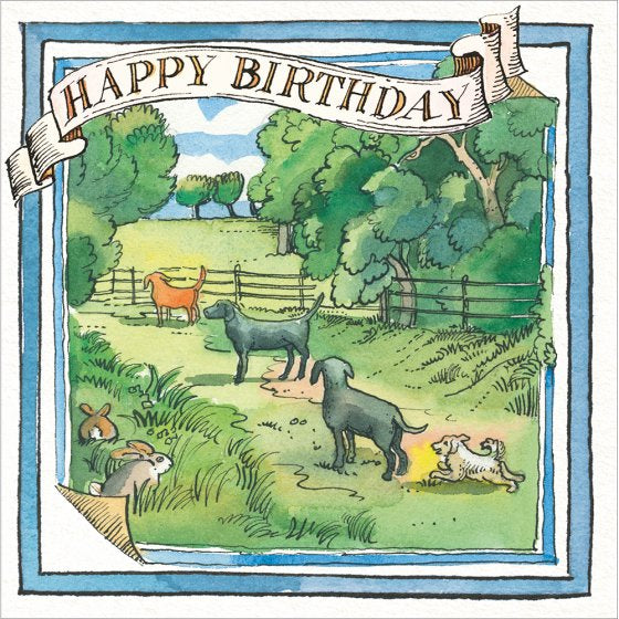 Matthew Rice Watchful Dogs Happy Birthday Card