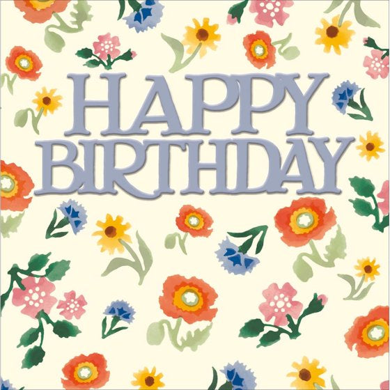 Emma Bridgewater Poppies & Pinks Happy Birthday Card