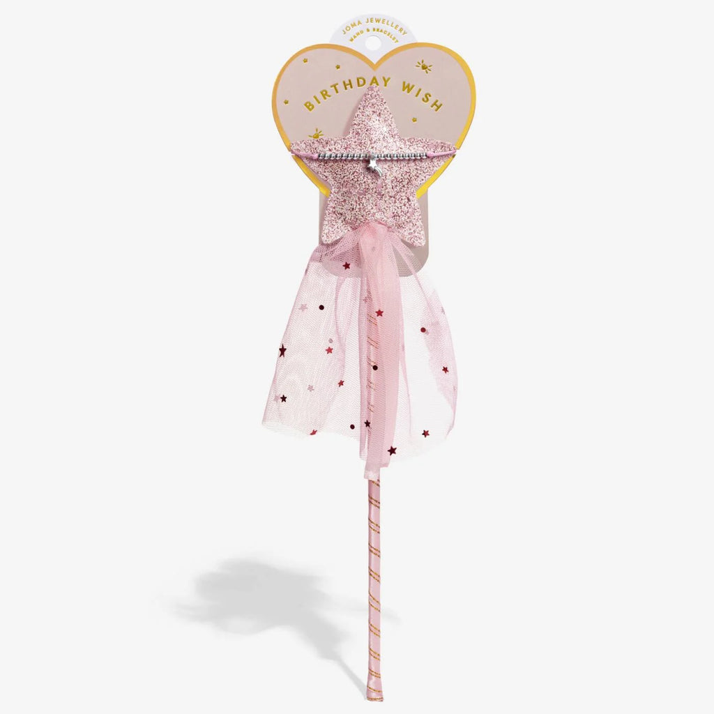 Joma Jewellery Kids' Wand and 'Birthday Wish' Bracelet Gift Set