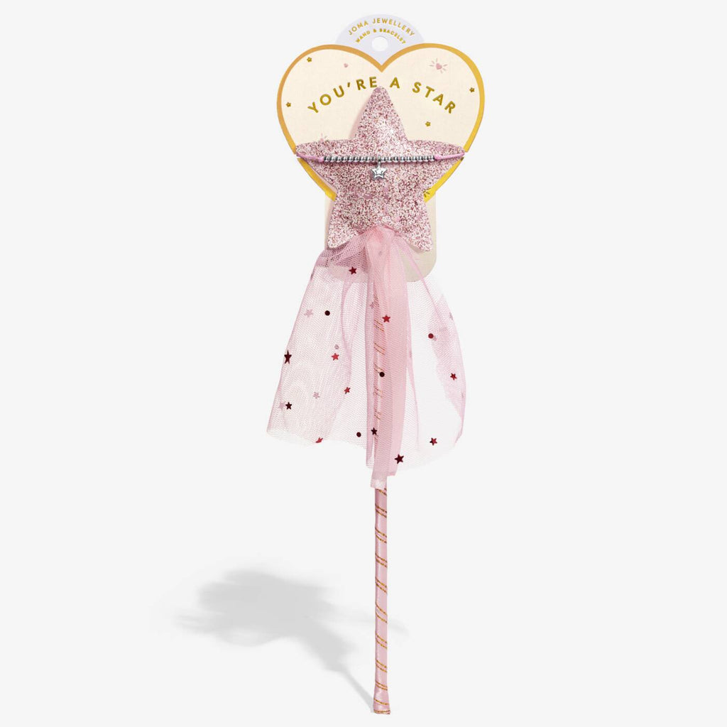 Joma Jewellery Kids' Wand and 'You're A Star' Bracelet Gift Set