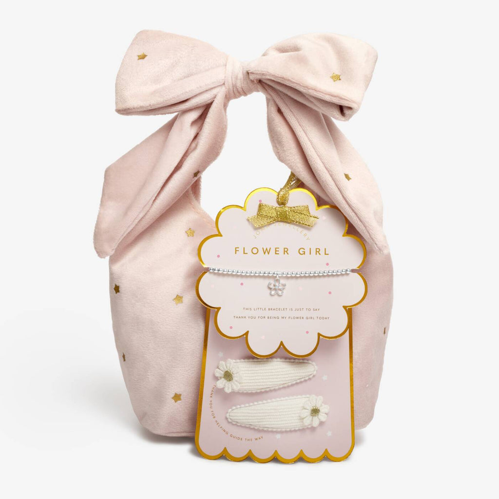 Joma Jewellery Kids' Bow Bag and A Little 'Flower Girl' Bracelet Gift Set