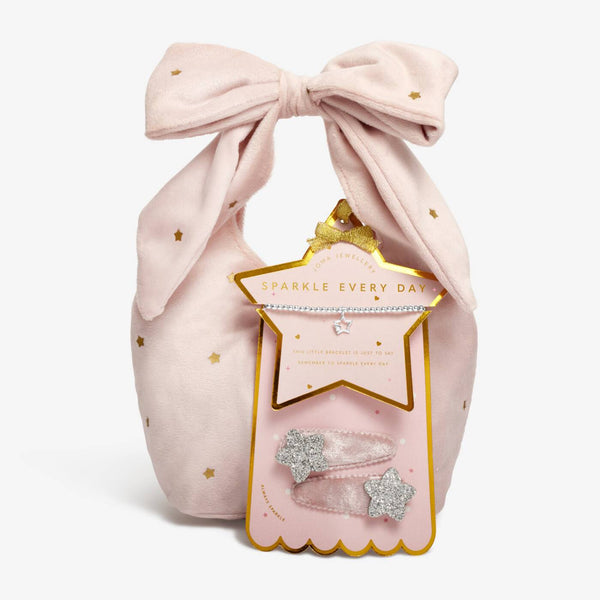 Joma Jewellery Kids' Bow Bag and A Little 'Sparkle Every Day' Bracelet Gift Set
