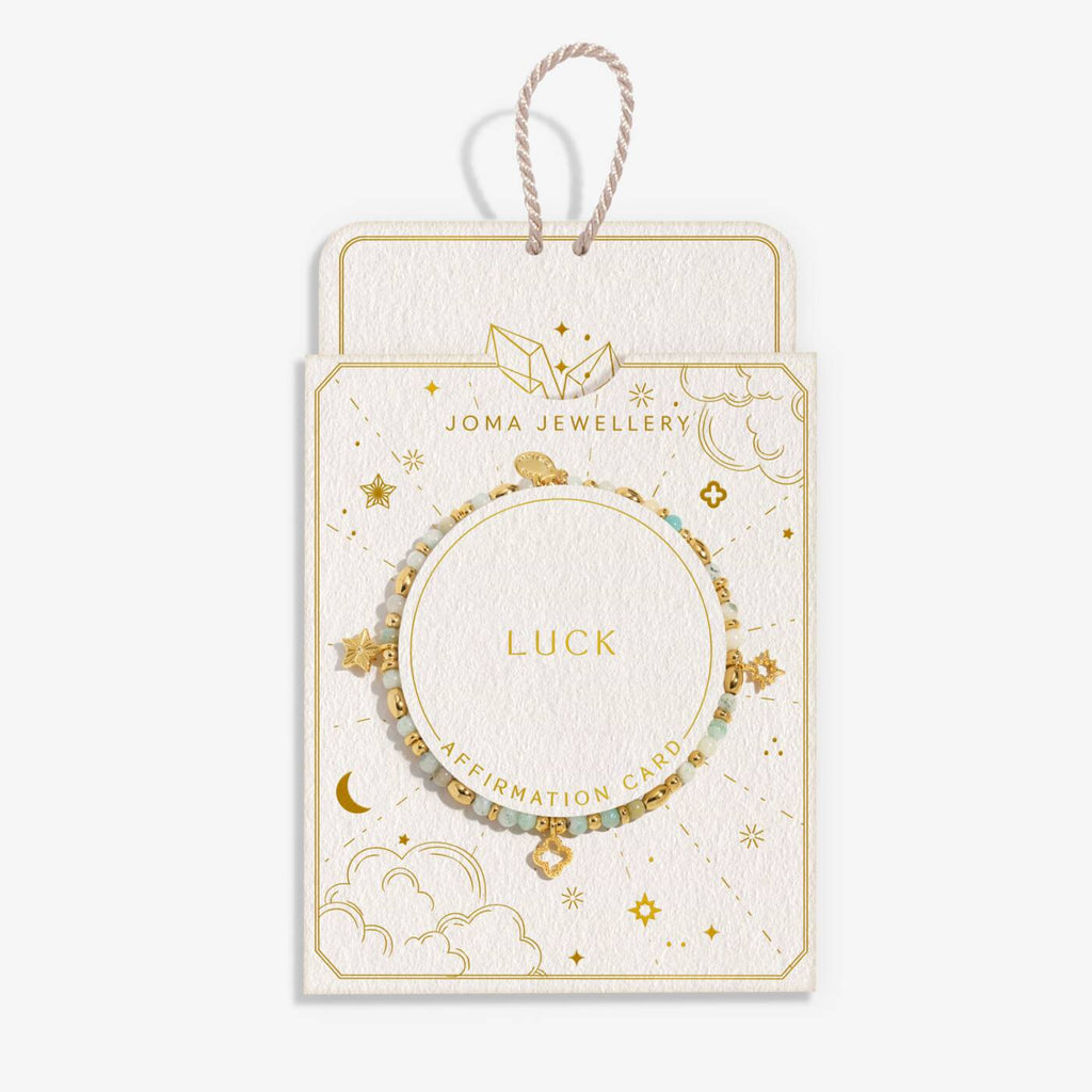 Joma Jewellery Affirmation Card 'Luck' Bracelet