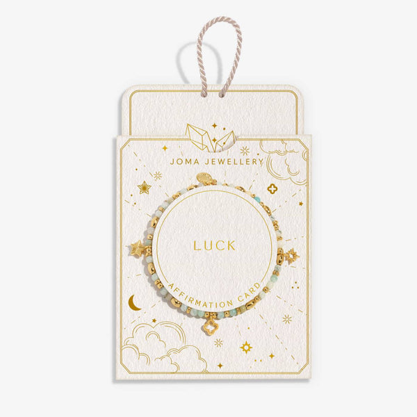 Joma Jewellery Affirmation Card 'Luck' Bracelet