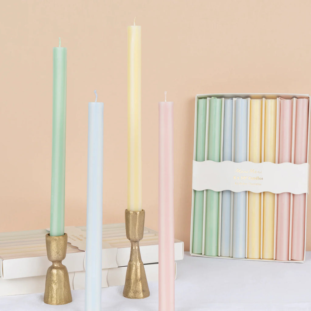 Meri Meri Pastel Striped Table Candles