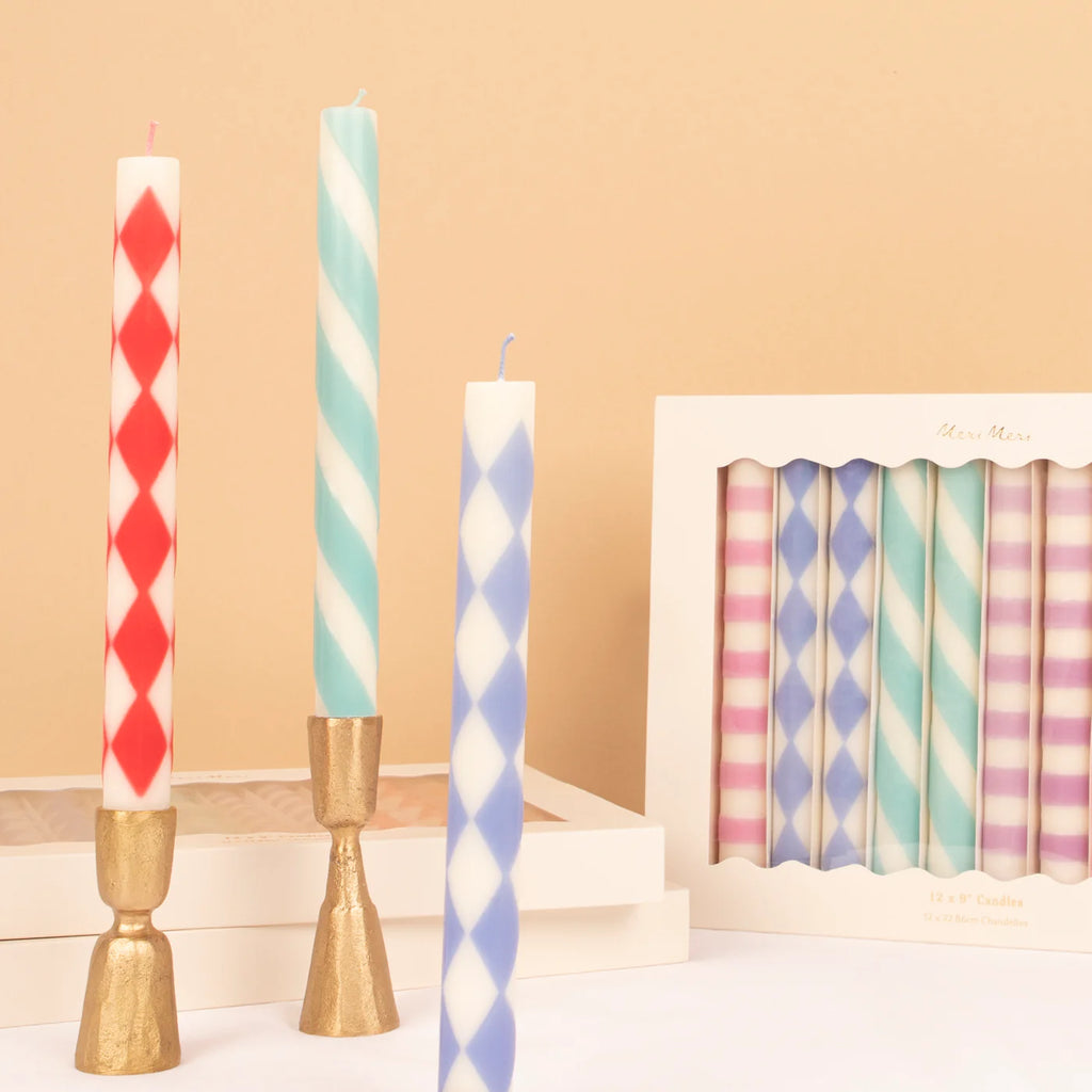 Meri Meri Festive Patterned Table Candles