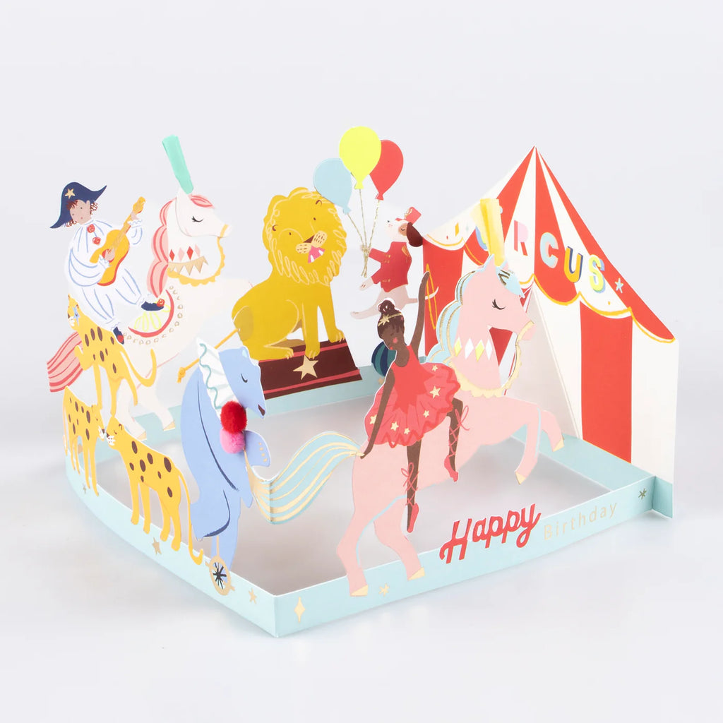 Meri Meri Circus Animal Parade Concertina Birthday Card