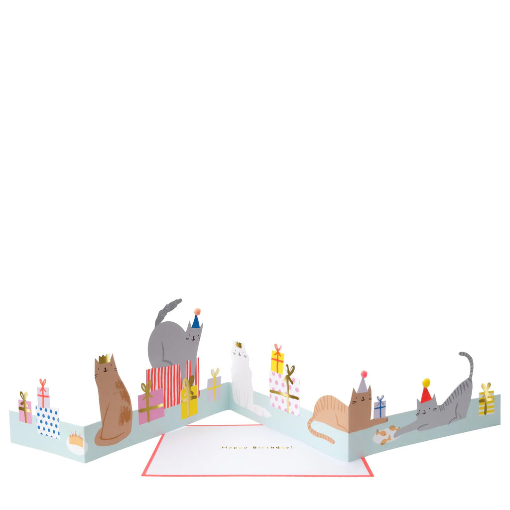 Meri Meri Cat Party Birthday Concertina Card