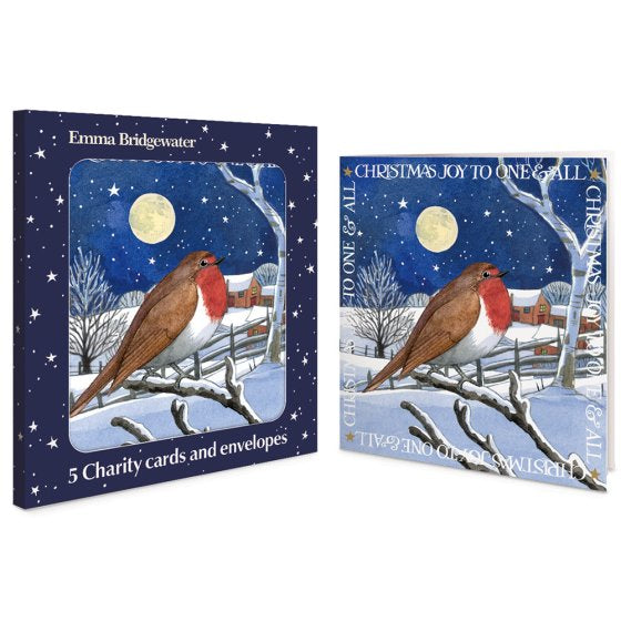 Emma Bridgewater Midnight Robin Pack Of 5 Charity Cards