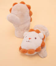 Powder Kids Fluffy Lion Mittens - Cream