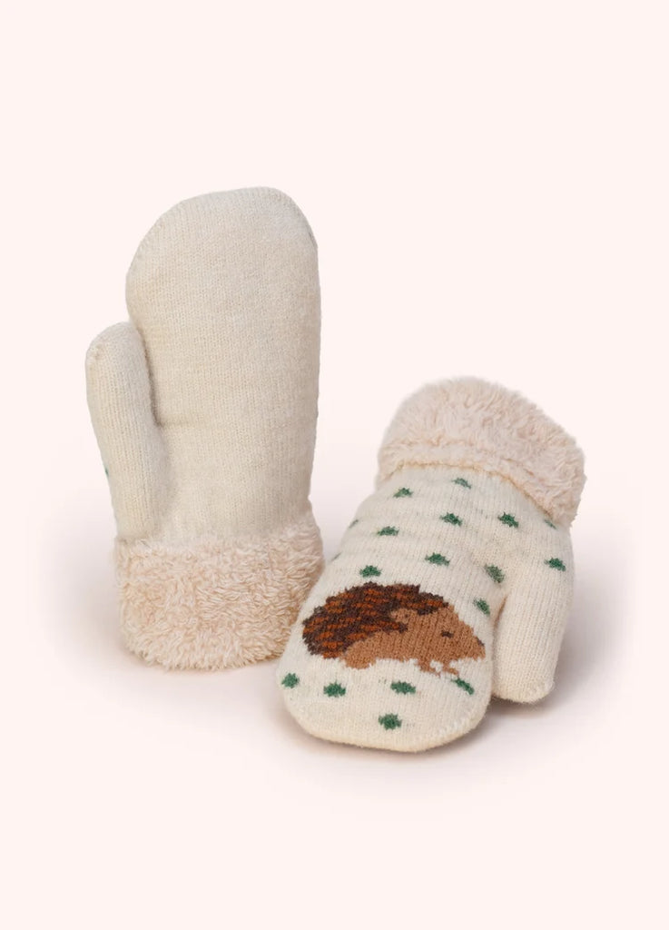 Powder Hedgehog Mittens - Cream