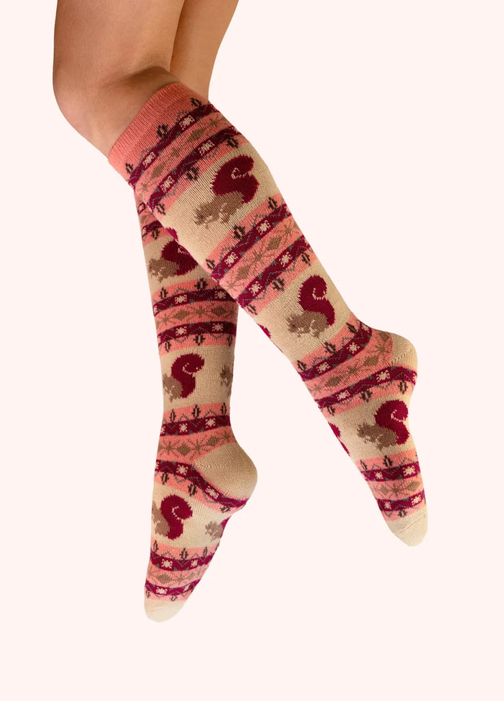 Powder Knitted Knee High Socks - Squirrel