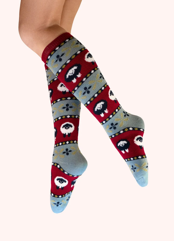 Powder Knitted Knee High Socks - Sheep