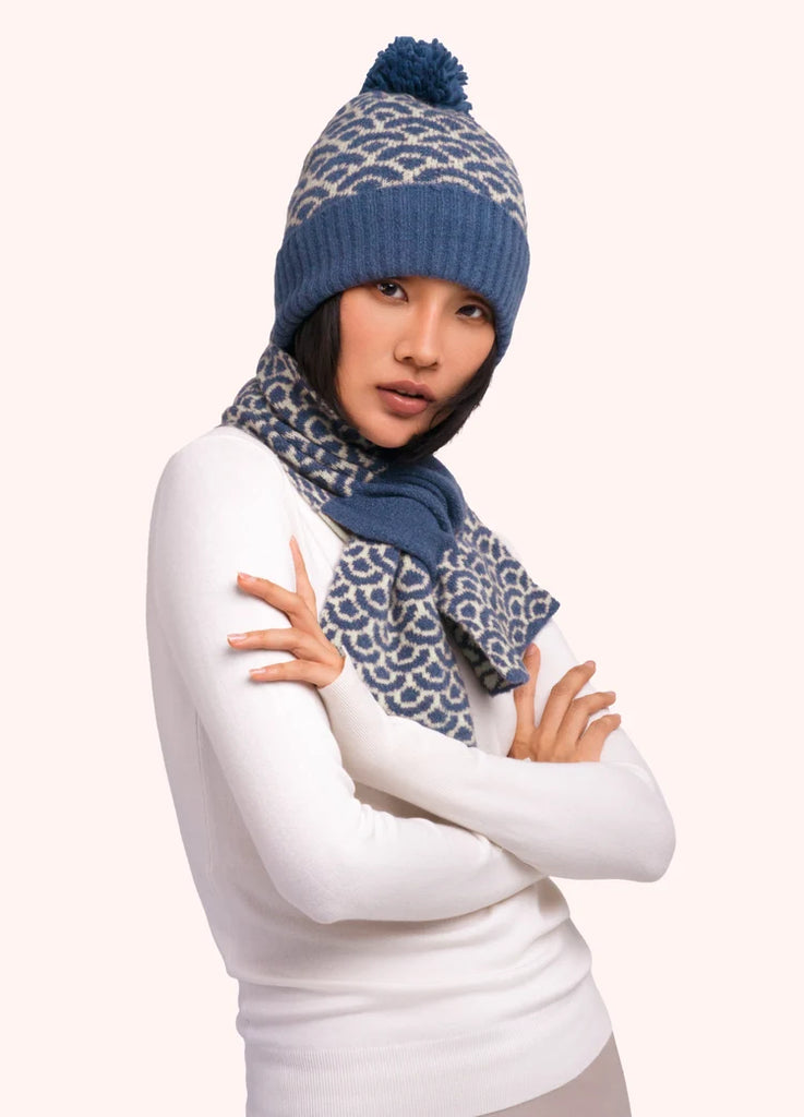 Powder Agatha Pompom Hat - Denim Mix