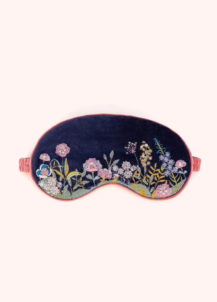 Powder Navy Floral Eye Mask