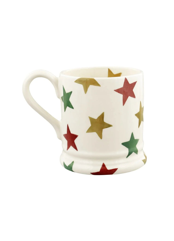 Emma Bridgewater Red, Green & Gold Stars 1/2 Pint Mug