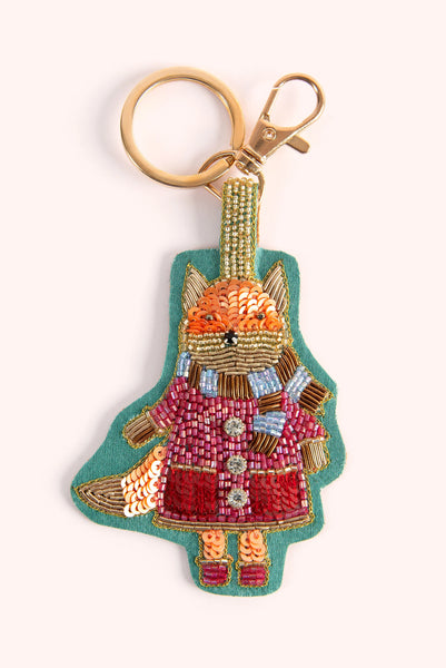 Powder Fall Fox Keyring