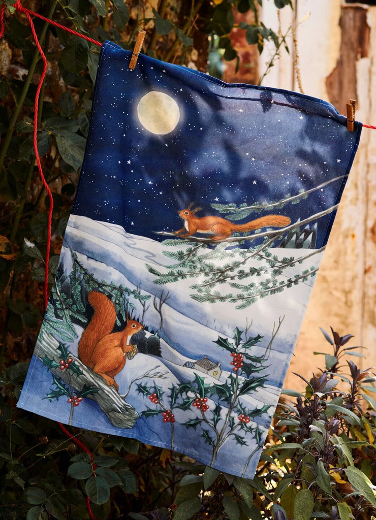 Emma Bridgewater Midnight Squirrel Tea Towel