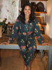 Their Nibs Navy Wallpaper Floral Cotton Traditional Pyjama Set