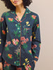 Their Nibs Navy Wallpaper Floral Cotton Traditional Pyjama Set