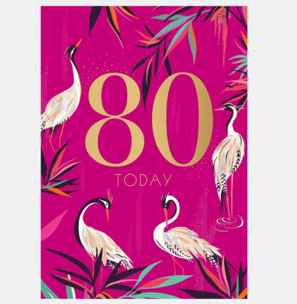 Sara Miller Herons 80th Birthday Card