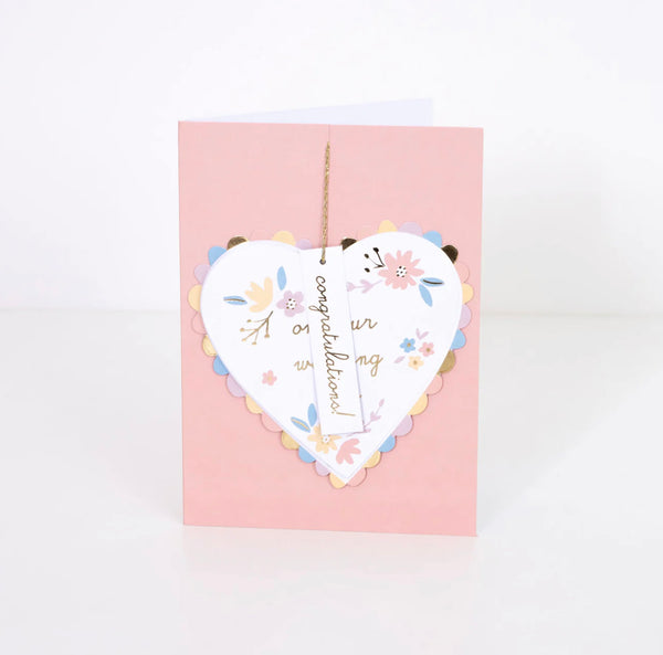 Meri Meri Honeycomb Heart Wedding Card