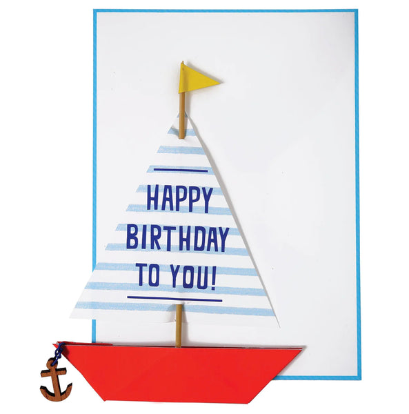 Meri Meri Sailing Boat Stand-Up Birthday Card