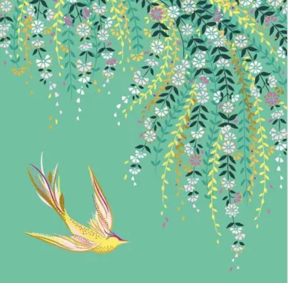 Sara Miller Flower Bird Birthday Card