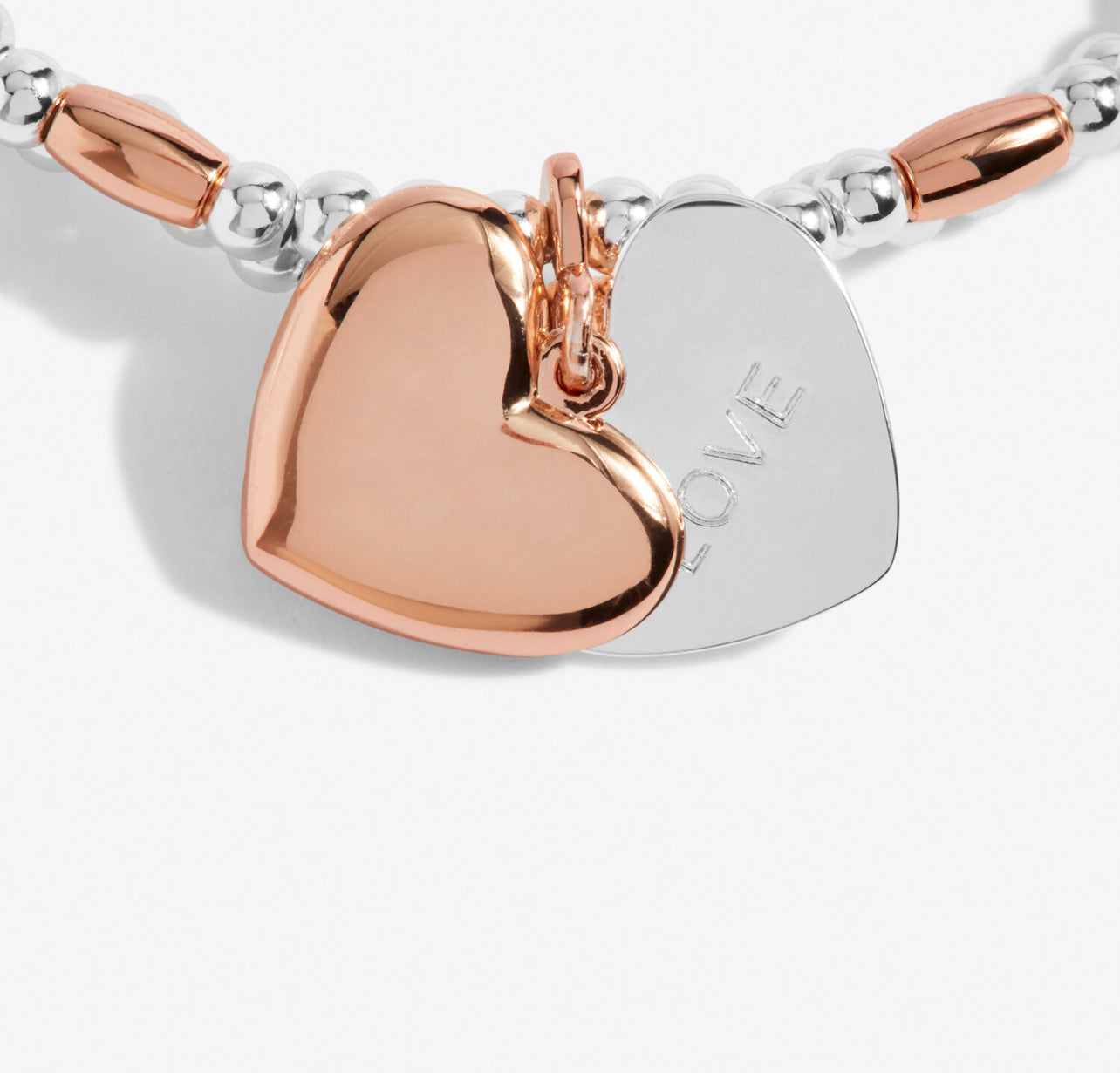 Joma Jewellery Lila Heart Silver And Rose Gold Bracelet – The