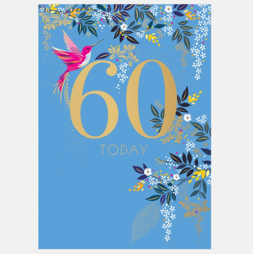 Sara Miller Hummingbird 60th Birthday Card