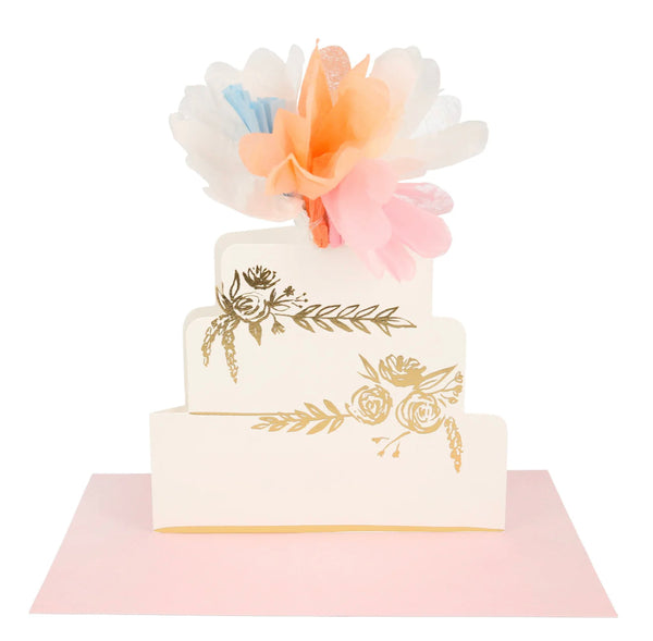 Meri Meri Floral Cake Stand-Up Wedding Card
