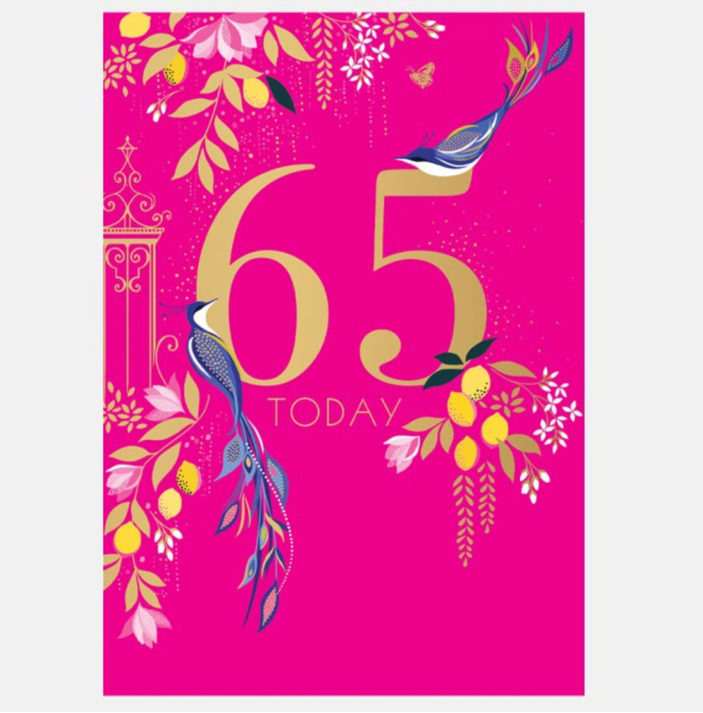 Sara Miller Birds 65th Birthday Card