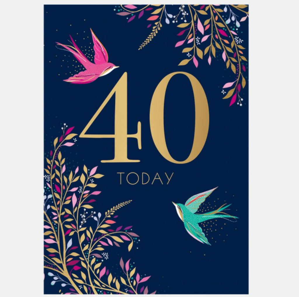 Sara Miller Soaring Swallows 40th Birthday Card