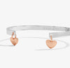Joma Jewellery Bracelet Bar Silver and Rose Gold Heart
