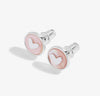 Joma Jewellery Perla Pink Mother Of Pearl Heart Stud Earrings