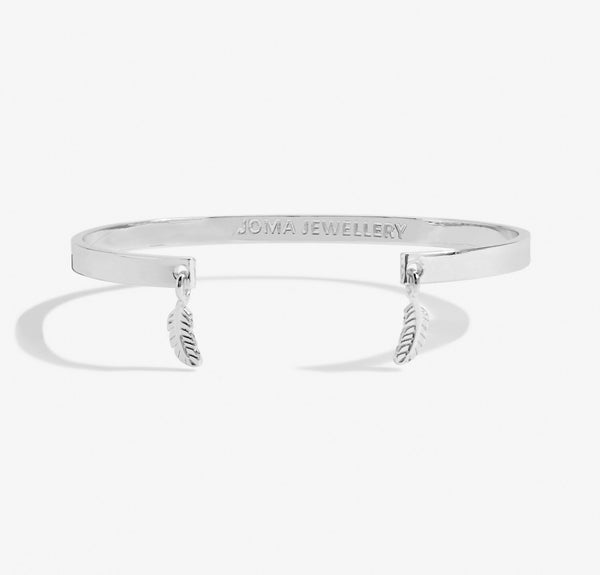 Joma Jewellery Bracelet Bar Silver Feather