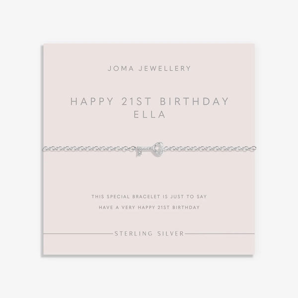 Joma Jewellery Sterling Silver 'Happy 21st Birthday' Bracelet