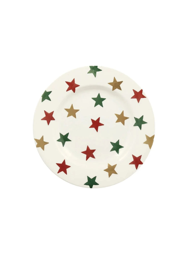 Emma Bridgewater Red, Green & Gold Stars 8.5" Medium Dinner Plate