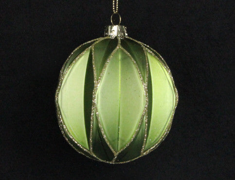 Green Harlequin Bauble with Glitter