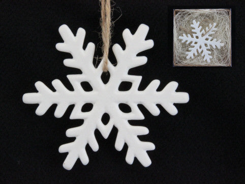 Small White Ceramic Snowflake Tree Decoration (Boxed)