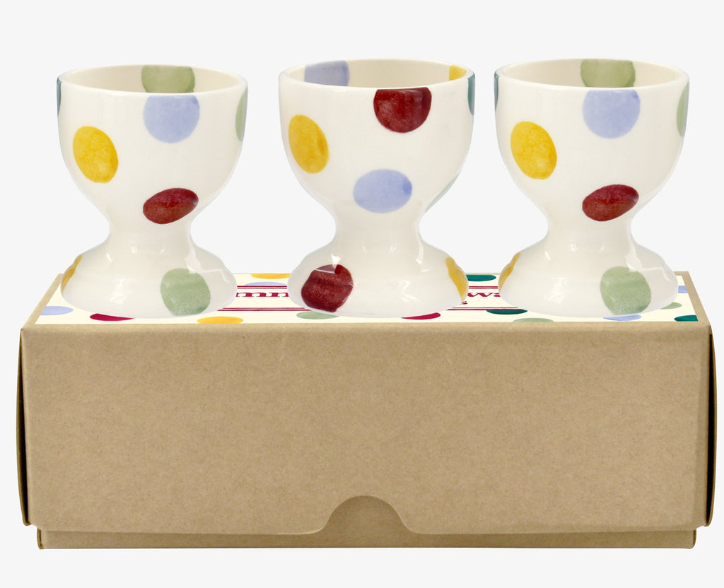 Emma Bridgewater Polka Dot Set Of 3 Egg Cups Boxed
