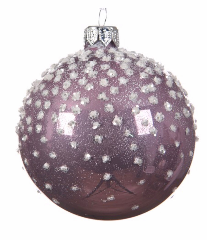 Cloudy Lilac & Glitter Top Bauble