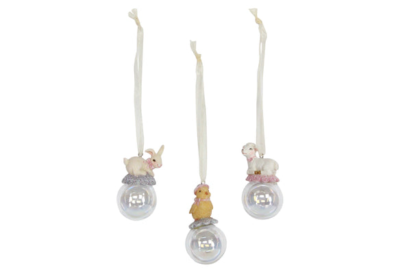 Gisela Graham Resin Ball Decoration with animal